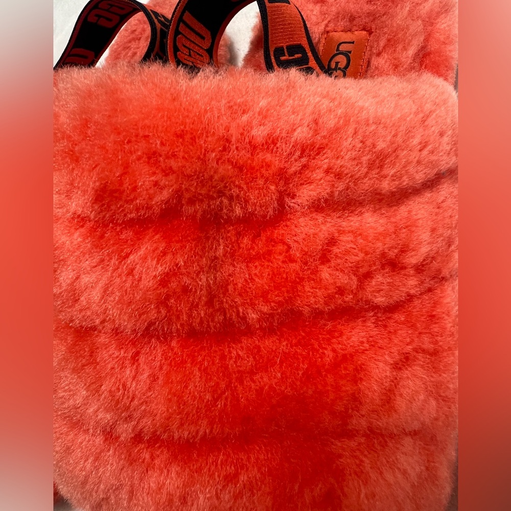 UGG Fluff Yeah Slides Hazard Orange Size 6 Women EUC - Picture 8 of 11
